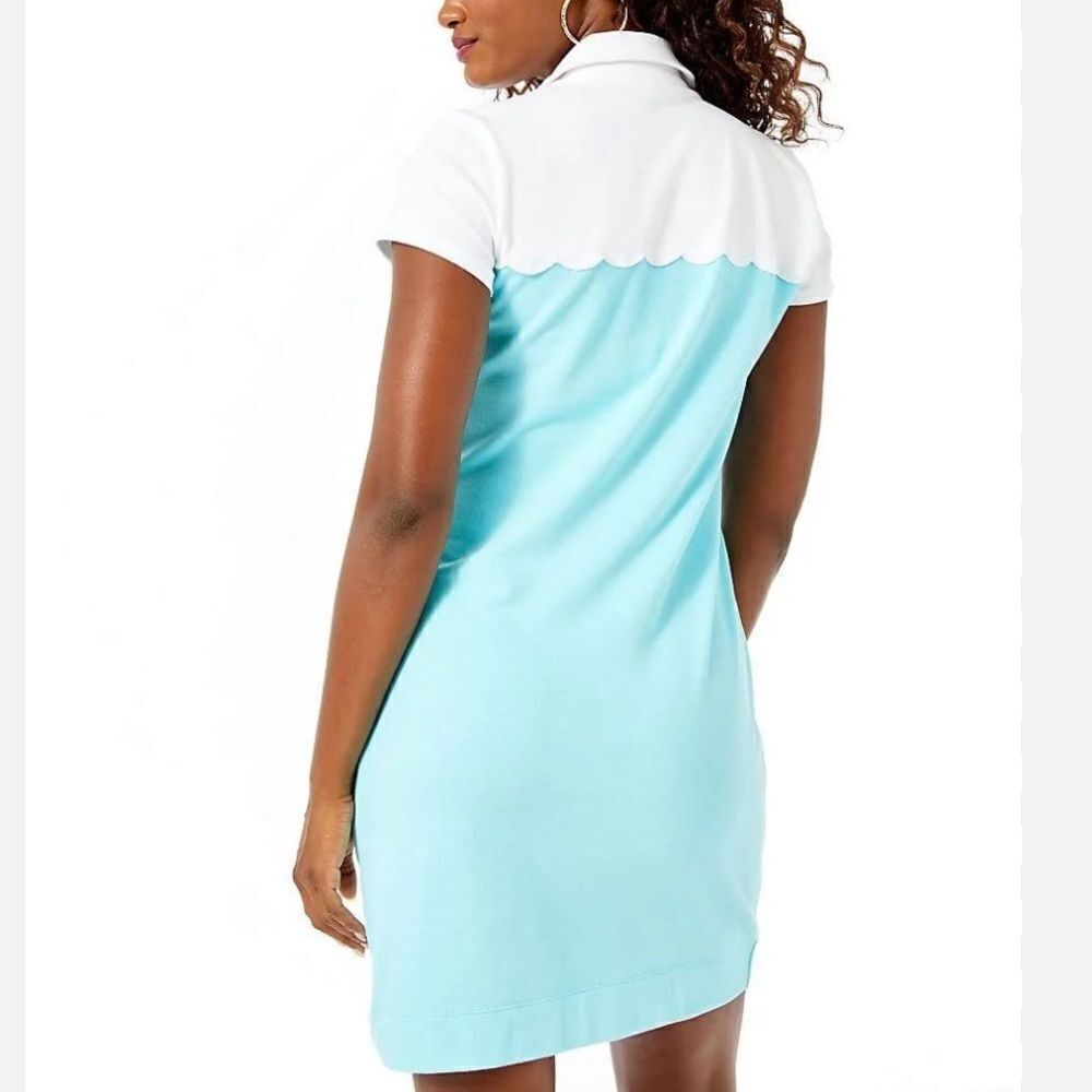 Lilly Pulitzer White and Light Blue Polo Mini Dress - Picture 4 of 16